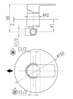 Смеситель для душа Rav Slezak Vltava VT483L  Хром